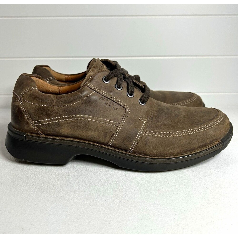 ECCO Men’s Shoes US 9 EU 43 Brown Leather Lace Up Oxford Round Toe Rubber Sole